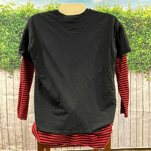 Mens Skelanimals Red/Black Stripes Bones "Dead and Cuddly" Shirt (SKU: 15M) - Picture 2 of 6